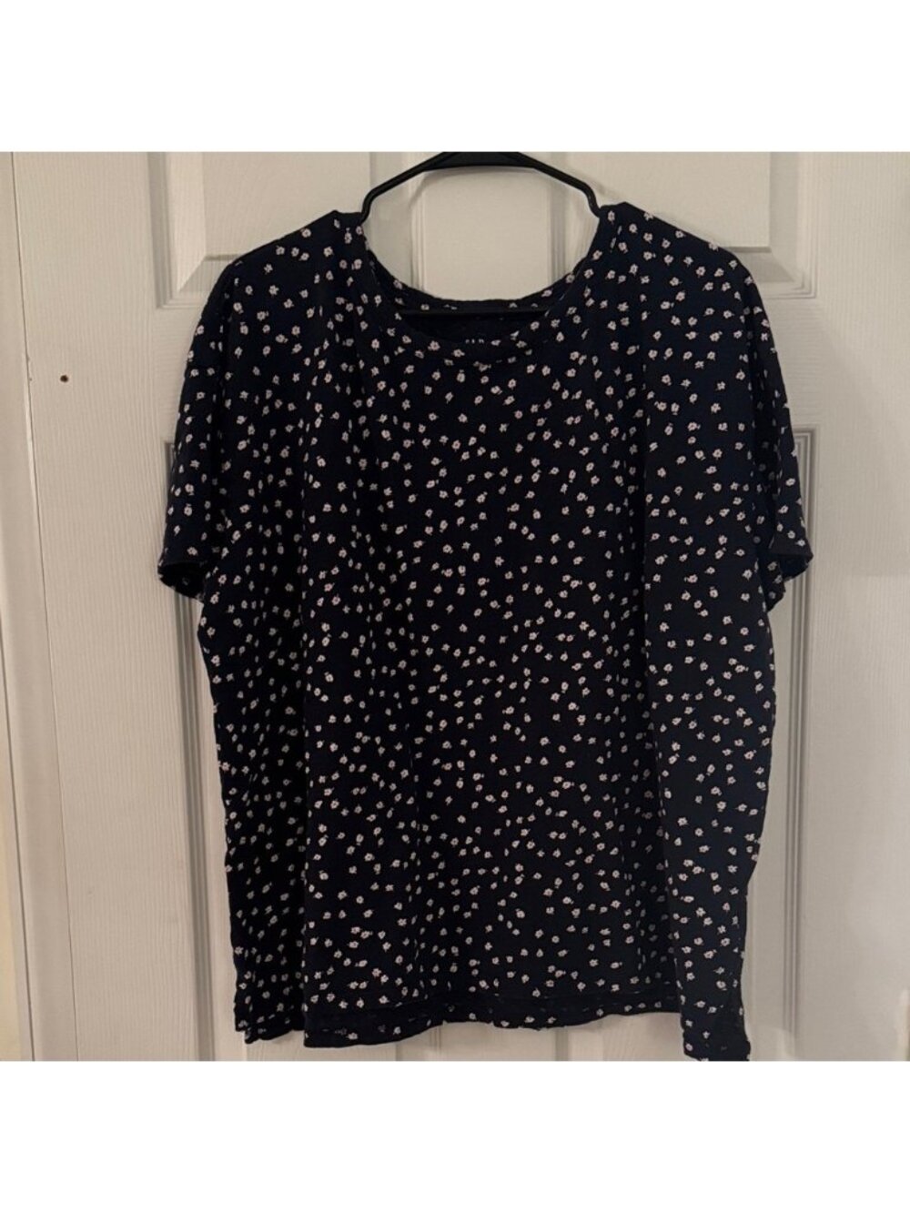 Navy Blue  Floral Women's Top XXL
